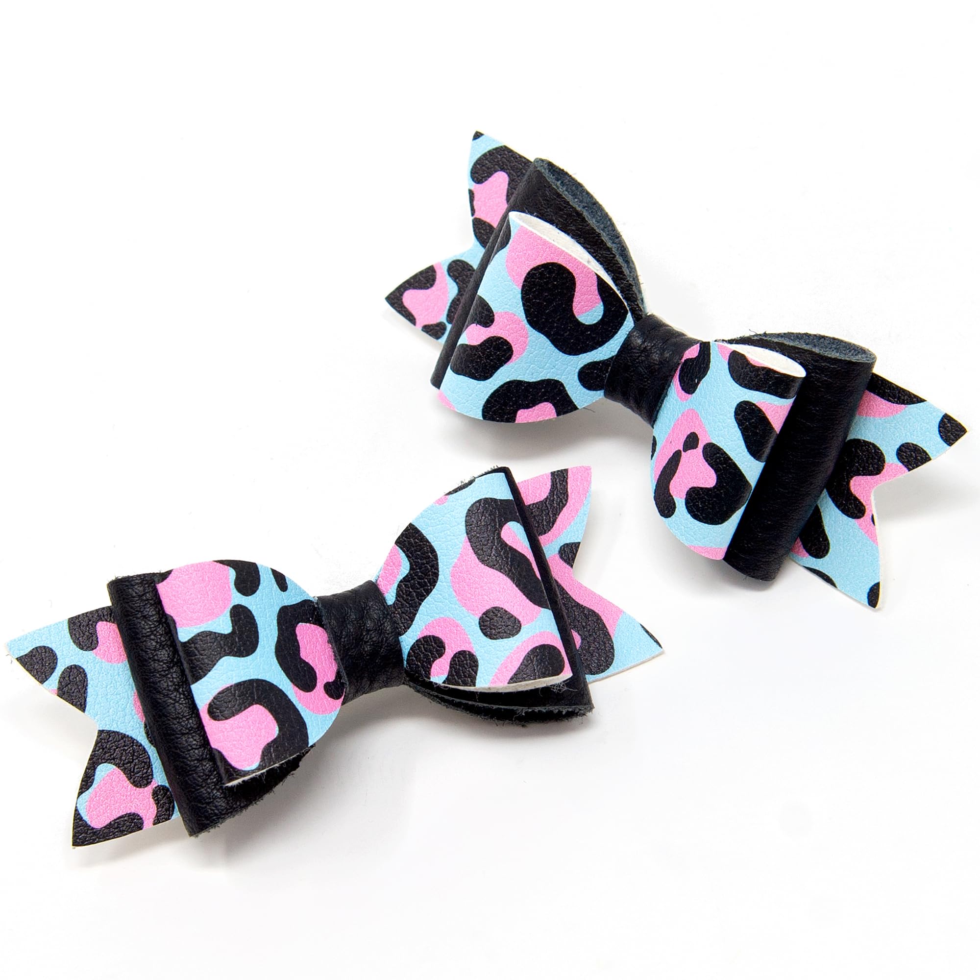 Leopard Print Hair Bows for Girls, Set of 2 Hair Clips, Hair Accessories, Girl's Hair Clip, Hair Clips for Girls, Made in England, Toddler Hair Bow, Girls Hair Bows by Burton Bows