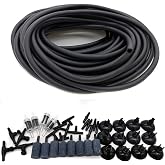 Aquarium 50 Feet Standard 3/16" Black Flexible Airline Tubing | Black Plastic Connectors, For Fish Tank, Terrariums, Hydroponics