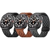 ANCOOL Compatible with Samsung Galaxy Watch Ultra Band 47mm, Silicone Magnetic Breathable Band for Samsung Galaxy Watch Ultra Bands Men Women, Black+Brown+Dark grey