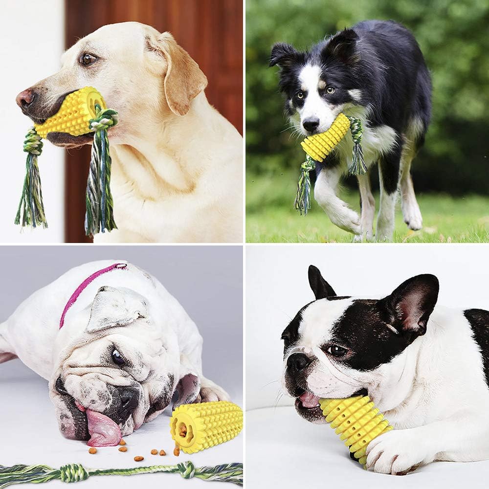 Kitchen & Dining : Dog Chew Toys Corn, Dog Toys Puppy Toothbrush Teeth Cleaning Toys, Tough Chew Toys for Medium Large Dogs, Rubber Chew Toys for Dogs, Tough Dog Chew Toys for Aggressive Chewers : 