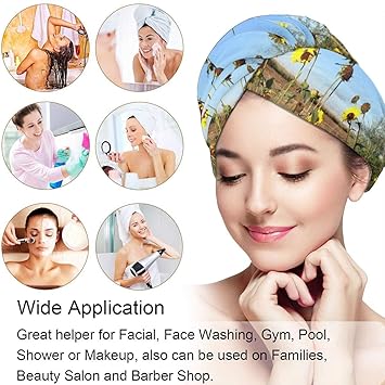 Microfiber Hair Towel Turban Wrap For Women Tumblr Sunflower With