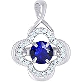 Jewels By Lux Sterling Silver Womens Cubic Zirconia Fashion Flower Charm Pendant