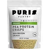 PURIS Organic Pea Protein Crisps, 18g Protein, Unflavored, Sugar & Soy-Free | USDA Organic, non-GMO, gluten-free, soy-free, k