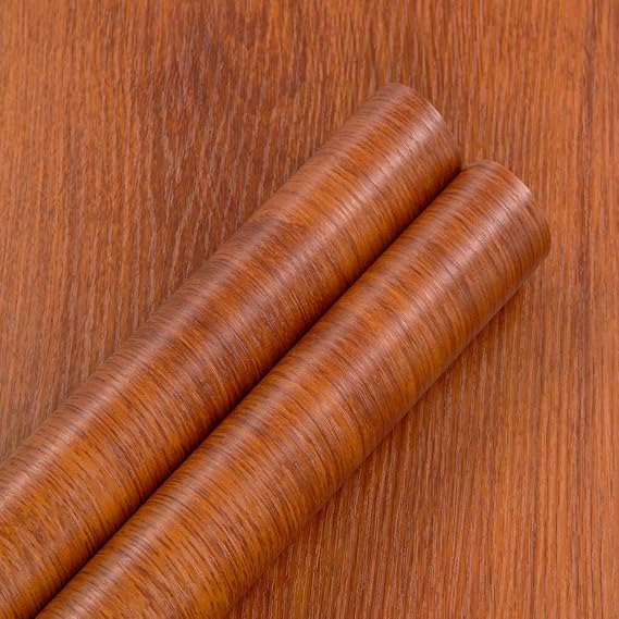 Wood Grain Self Adhesive Wallpaper 40X300cm Red Brown Wooden Peel and