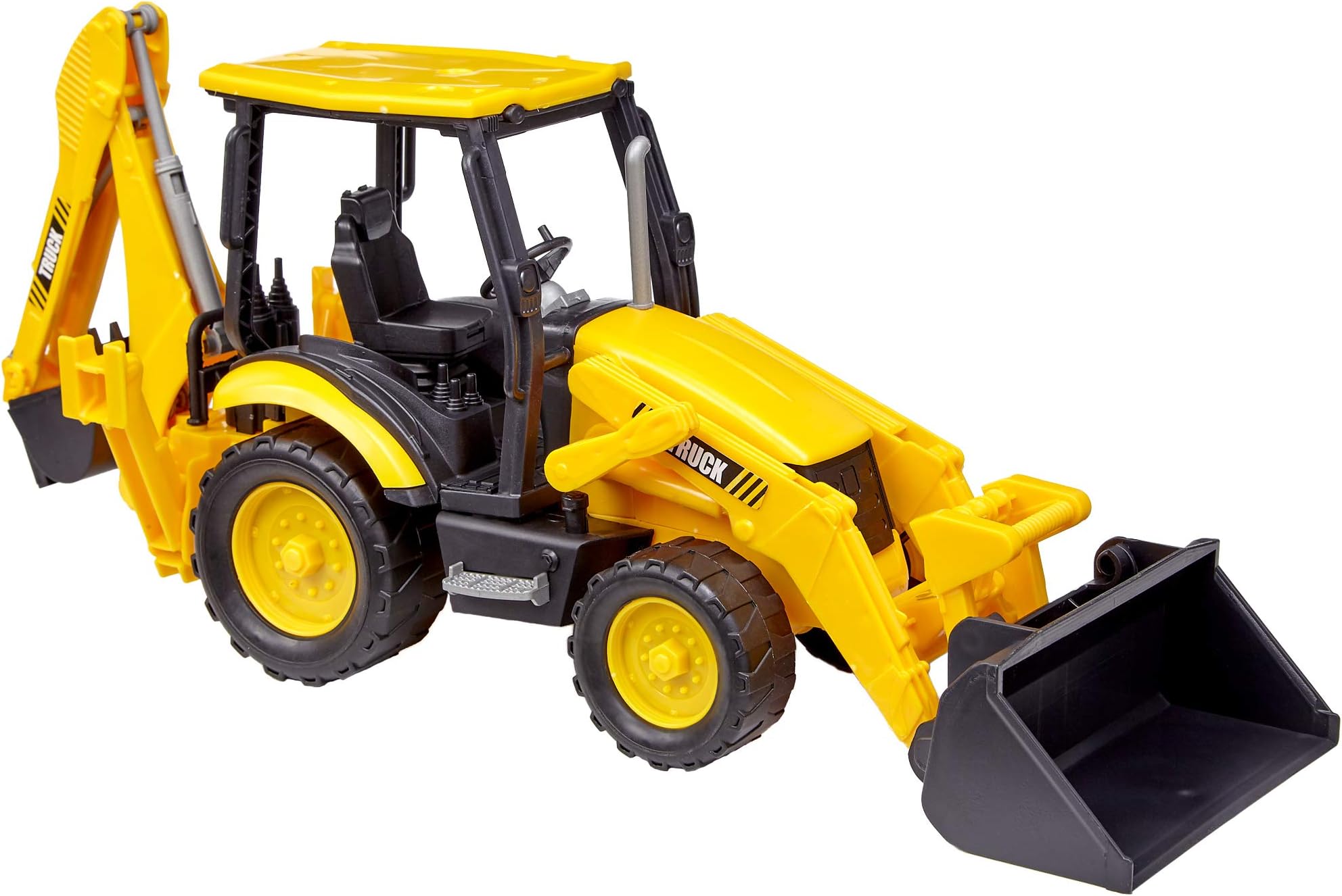 Dragon Too Backhoe Toy Truck Friction Powered Construction Vehicle (16 Inches)