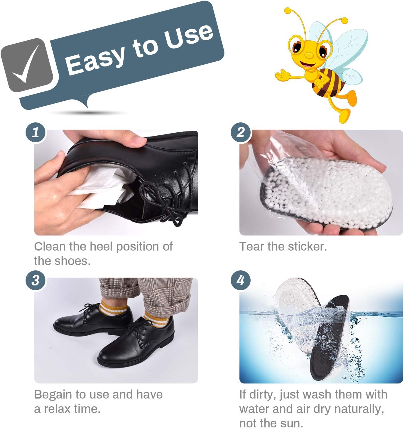 Heavy Duty Heel Cups Heel Seats Inserts for Heel Pain, Plantar Fasciitis, Ankle Pain, Back Pain, Foot Pain Orthopedic Heel Inserts Shock Absorption Popcorn Insoles for Sensitive Heels Women Men Kids: Health & Personal Care