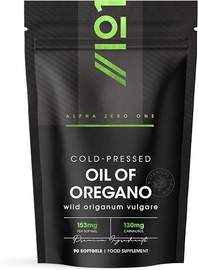 ALPHA01 130mg Carvacrol Softgels 153mg Oregano Oil Greek 90 ct