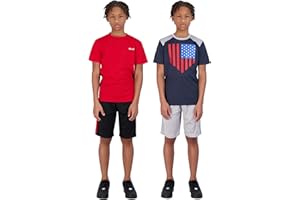Hind 4-Piece Boys Basketball Shorts and Performance Athletic Shirt Set