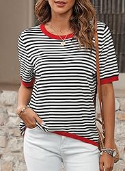 Dokotoo Womens Top Short Sleeve Casual Summer
