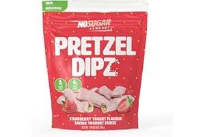 No Sugar Pretzel Sticks, Strawberry Yogurt Covered Diet Pretzel Crisps, Sweet, Salty, Crunchy Perfection, Snack and Share, 0g