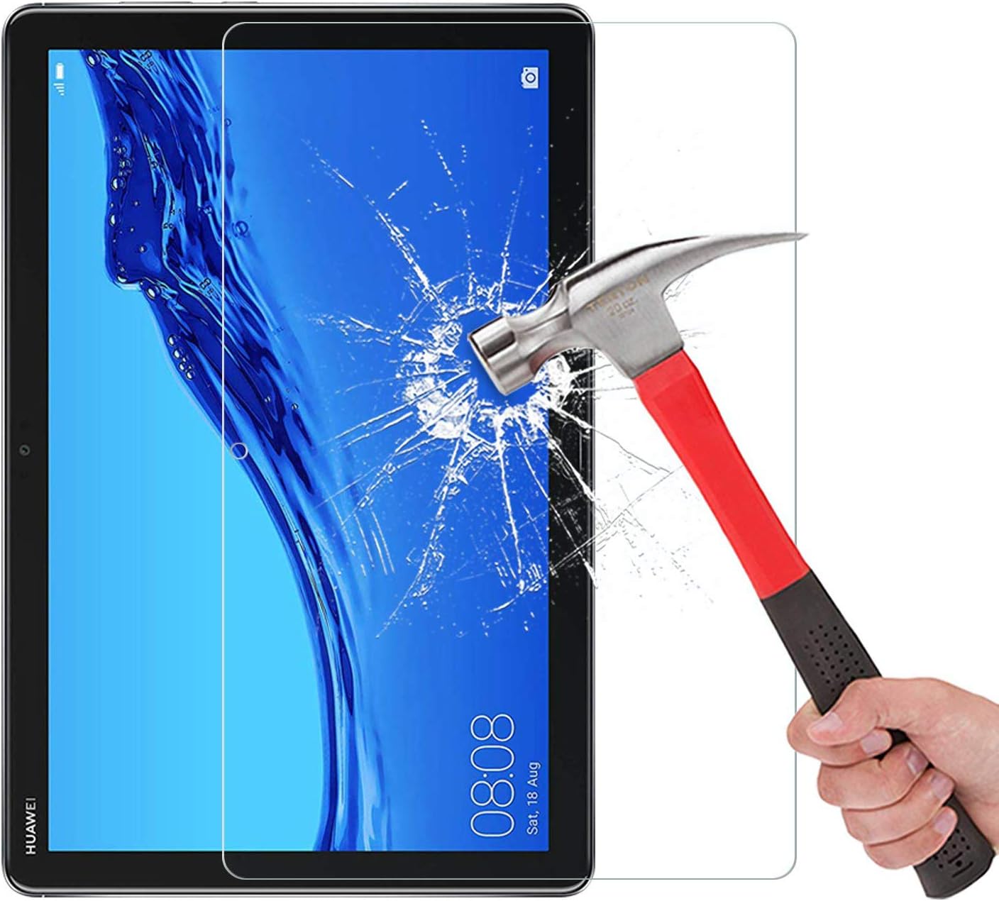Compatible with Huawei Mediapad T5 10 (10.1 inch) 2018, Tempered Glass Screen Protector With 9H Hardness 2.5D Round Edge (Mediapad T5 10 (10.1) 2018)