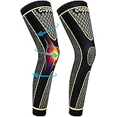 SKDK Copper Full Leg Sleeves Long Compression Leg Sleeve Knee Sleeves Protect Leg for Knee Pain Relief, Workout and Sports
