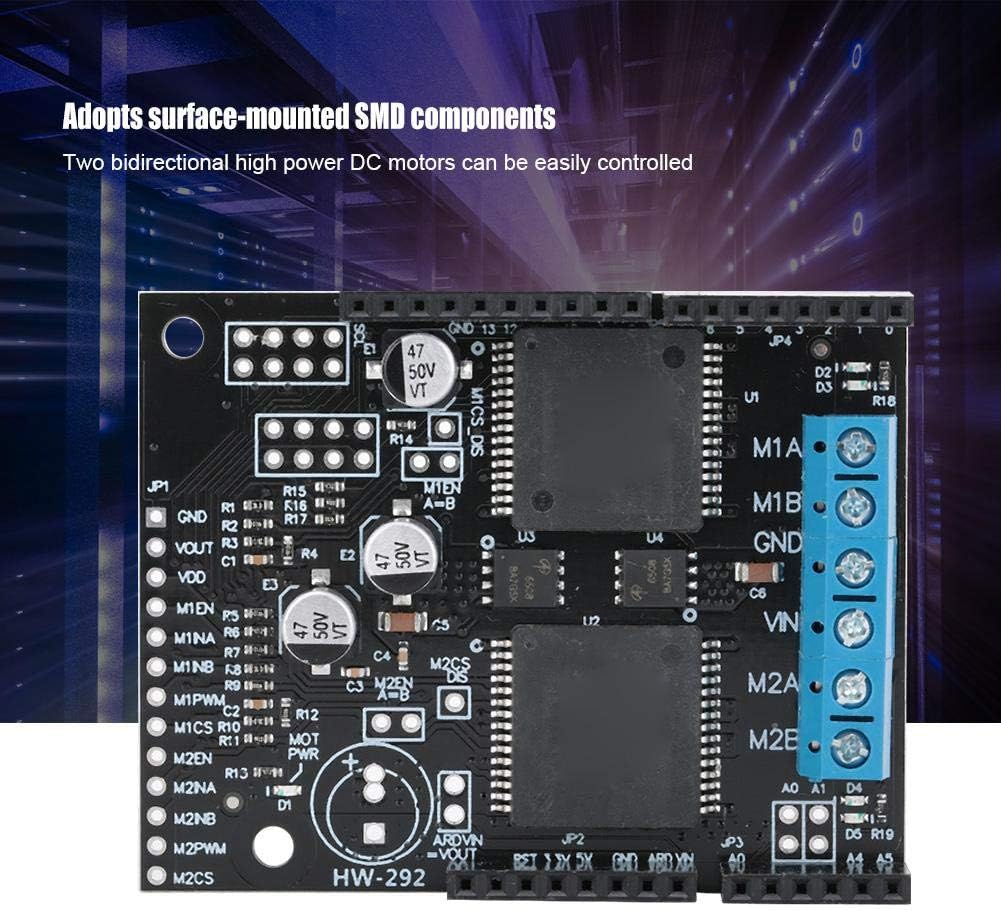 Sharainn DC Motor Drive Module, VNH5019 Dual-Channel DC 30A High Current Drive Module Board with Self-Voltage Protection, DC Motor Drive Board - Image 3