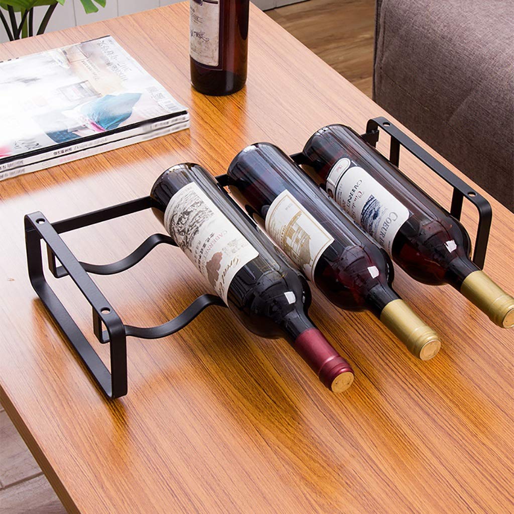 20.4 Hxyan Wine Rack Wrought Iron Black Flat Iron Wine Rack 4 Sticks