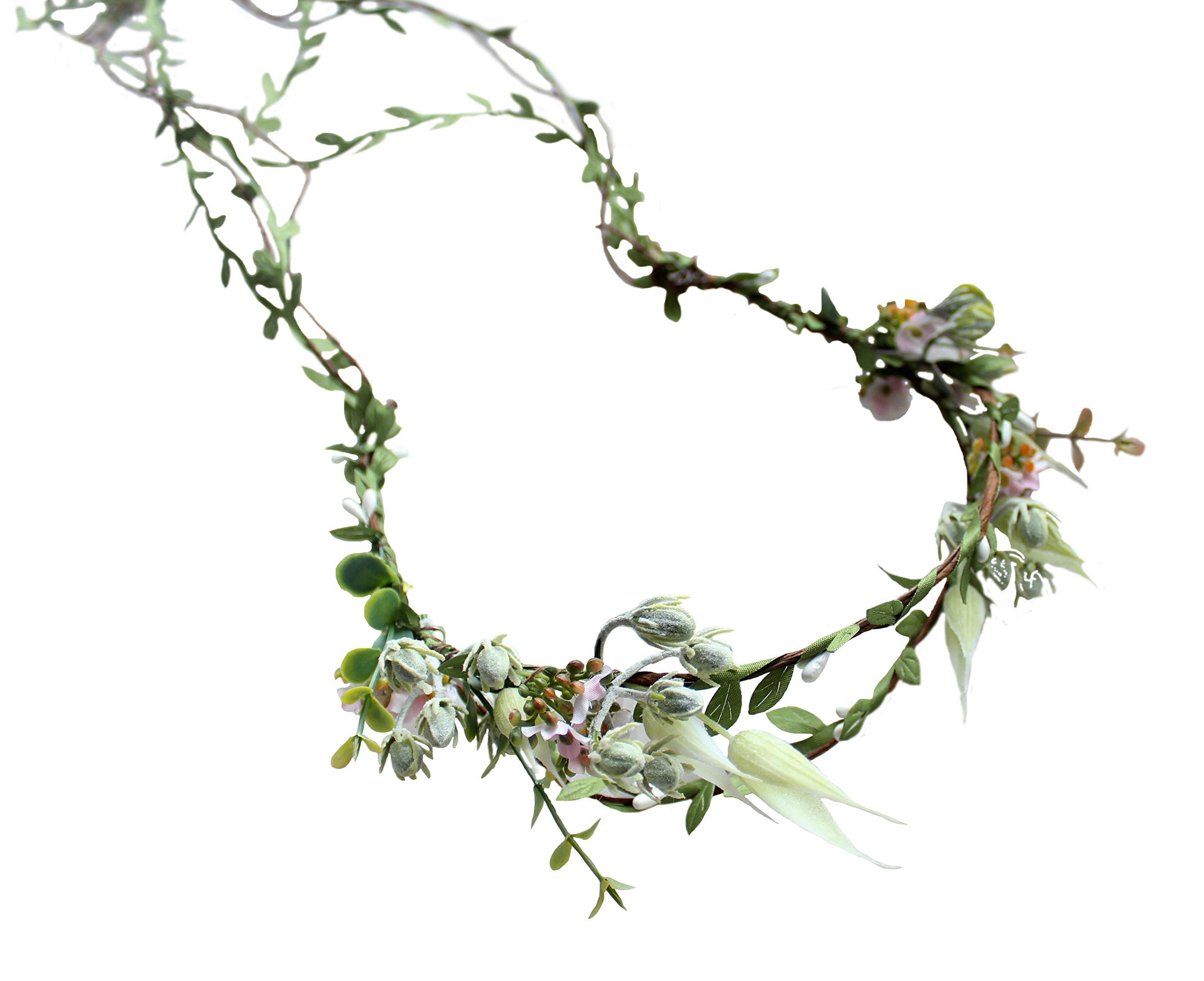 Vivivalue Floral Crown Flower Garland Headband Floral Headpiece Halo Wedding Party Photos, O, 1 Count (Pack of 1)