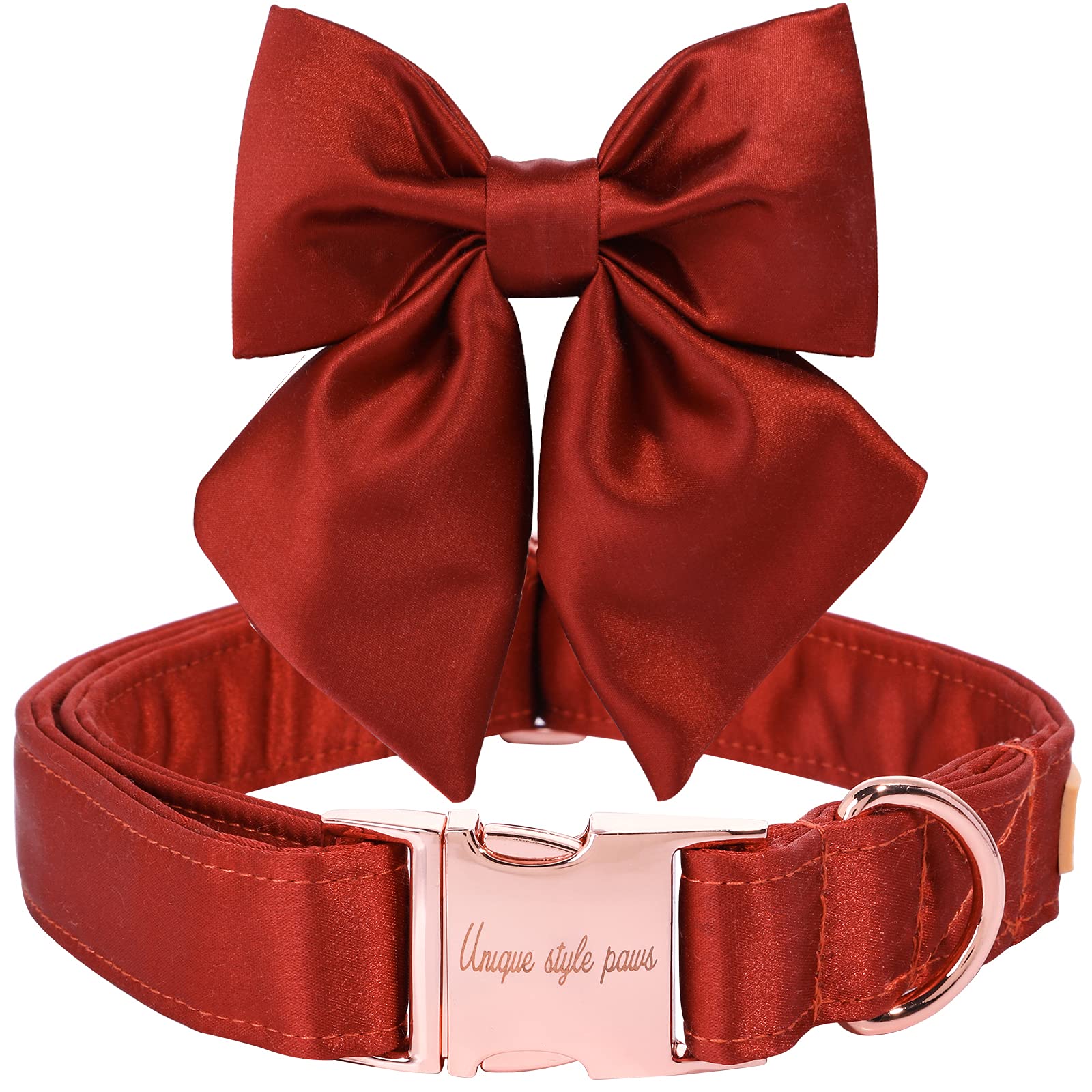 Unique style paws Silk Halloween Dog Collar Adjustable Durable Dog Collar with Bow Holiday Bowtie Collar for Medium Dogs