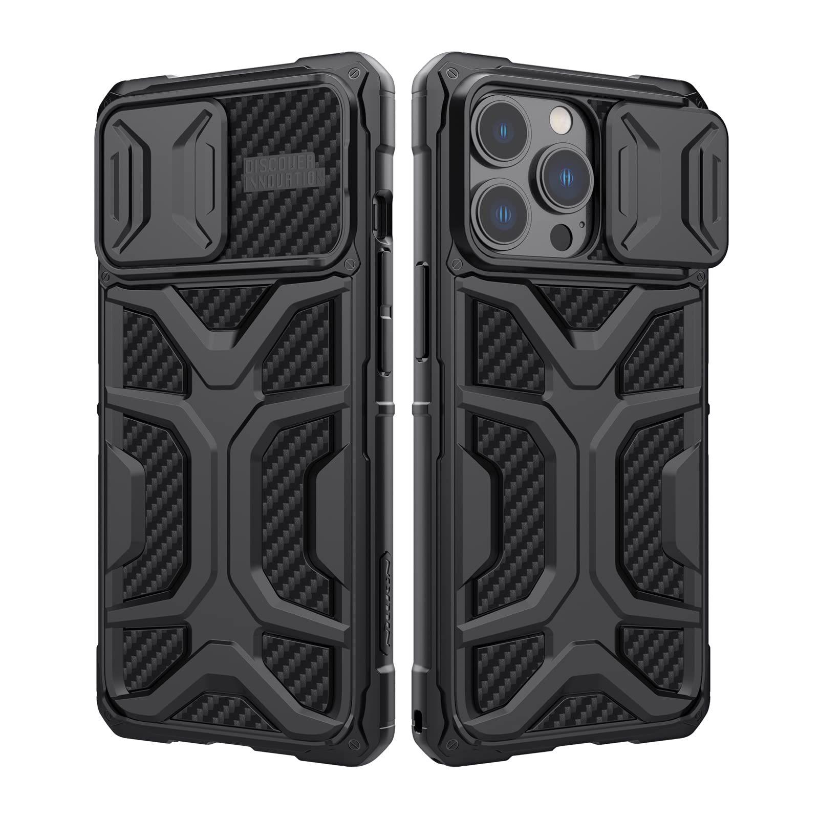 Nillkin iPhone 13 Pro Case with Camera Cover, Military Grade Case with Slide Camera Lens Protection, Shockproof Armor Case for iphone 13 pro 6.1 inch, Black