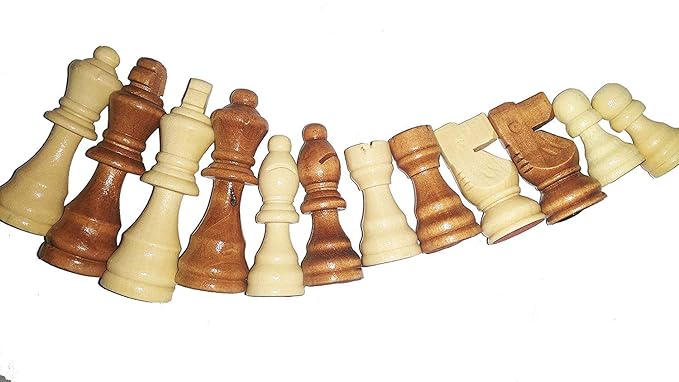 SIPL Wooden Chess Coins Pieces Figures Figurines Set- International Tournament Staunton Collector Chess- (White & Brown)