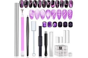 JFIYUOMCI 38Pcs Nail Magnet Set Cat Eye Gel Nail Polish Cat Eye Magnet for Nails 3D Magnetic Cat Eye Gel Polish Nail Art Cat Eye Magnets Sticks Nail Design Tools Nail Art Accessories
