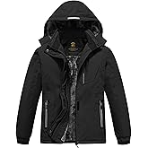 MoFiz Girls Ski Jacket Waterproof Fleece Lined Snowboard Jacket Warm Winter Snow Coats with Removable Hood