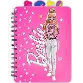 Inkology: 4 Tab Journal: Barbie - 160 Dot Pages, Fashion Themed Spiral Notebook, 4 Stylish Character Dividers, Writing-Notes-Dreams-Doodles, Kids 3+