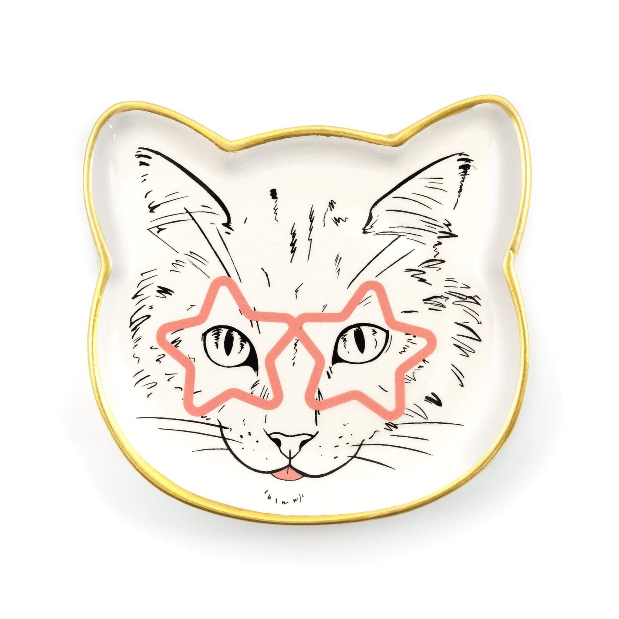 Toynk Cat Dish Plate | Small Ceramic Catchall Dish for Treats, Keys, Change, & More | Feed Your Pets Or Store Your Valuables