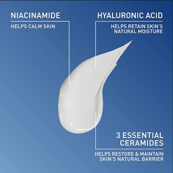 CERAVE PM FACIAL MOISTURIZING LOTION, NIGHT CREAM WITH HYALURONIC ACID AND NIACINAMIDE, ULTRA-LIGHTWEIGHT, OIL-FREE MOISTURIZER FOR FACE, 3 OUNCE