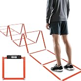 GHB Tangle-Free Agility Ladder Hurdles, 15ft 11 Rungs | 3-in-1 Speed Training Hurdles Set, Footwork Drills for Football, Soccer, Boxing