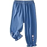 Toddler Girl Flare Pants with Ruffle Girls Lightweight Palazzo Baggy Wide Leg Pants for Girls Cropped Capris Pants Gift