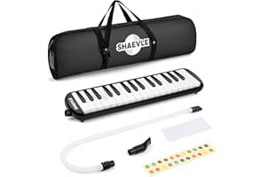 Shaevle Melodica 32 Keys Air Piano Keyboard with Carrying Bag Mouthpieces Tubes, Melodica Instrument Gift Kids Beginners