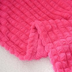 Puncuntex Flannel Fleece Throw Blanket Hot Pink