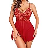 Avidlove Women Lingerie Lace Babydoll Strap Chemise Halter Teddy V Neck Sleepwear