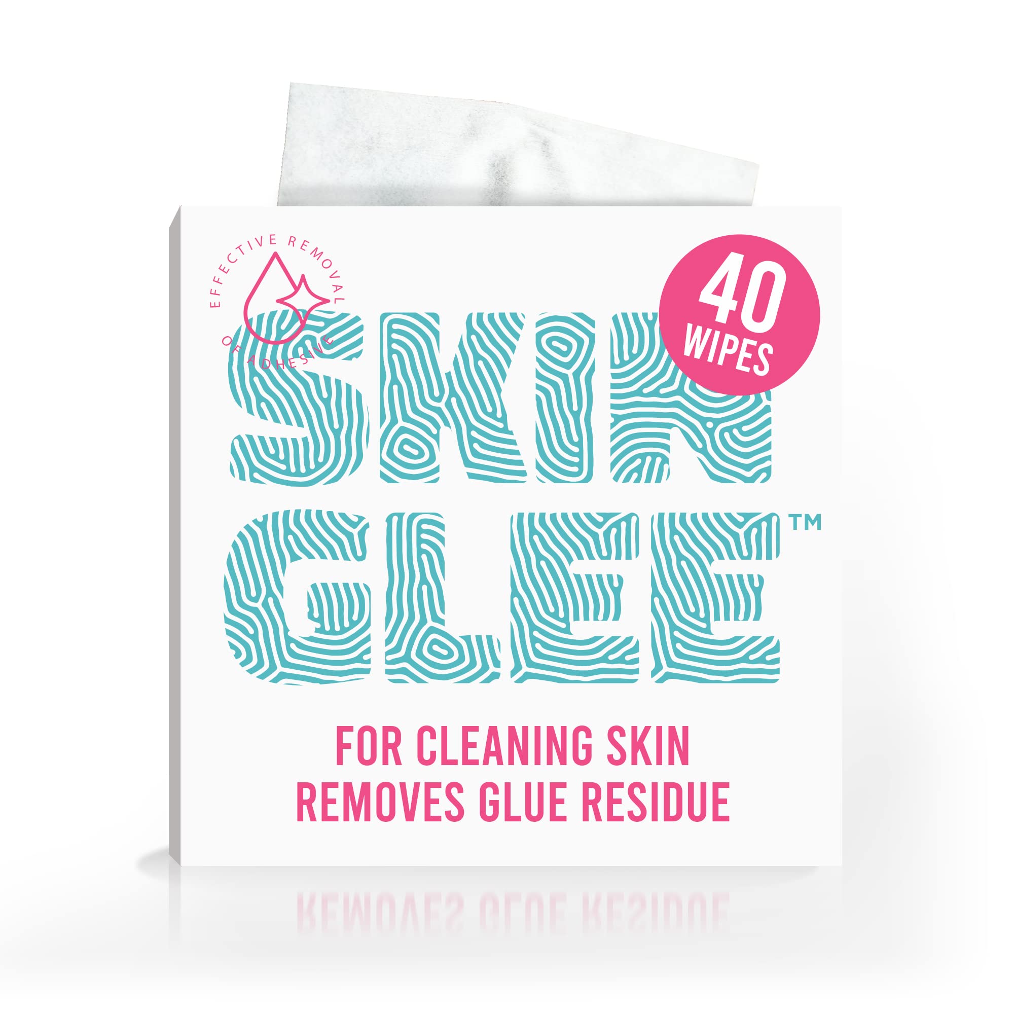 Not Just A Patch Skin Glee Adhesive Remover for Skin (40 Pack) – Hypoallergenic Alcohol Wipes for CGM Devices, Bandages, Ostomy Patches, and Adhesives – Gentle, Portable Skin Cleaner