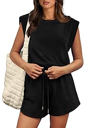 OFEEFAN Rompers for Women 2024 Summer Black Plus