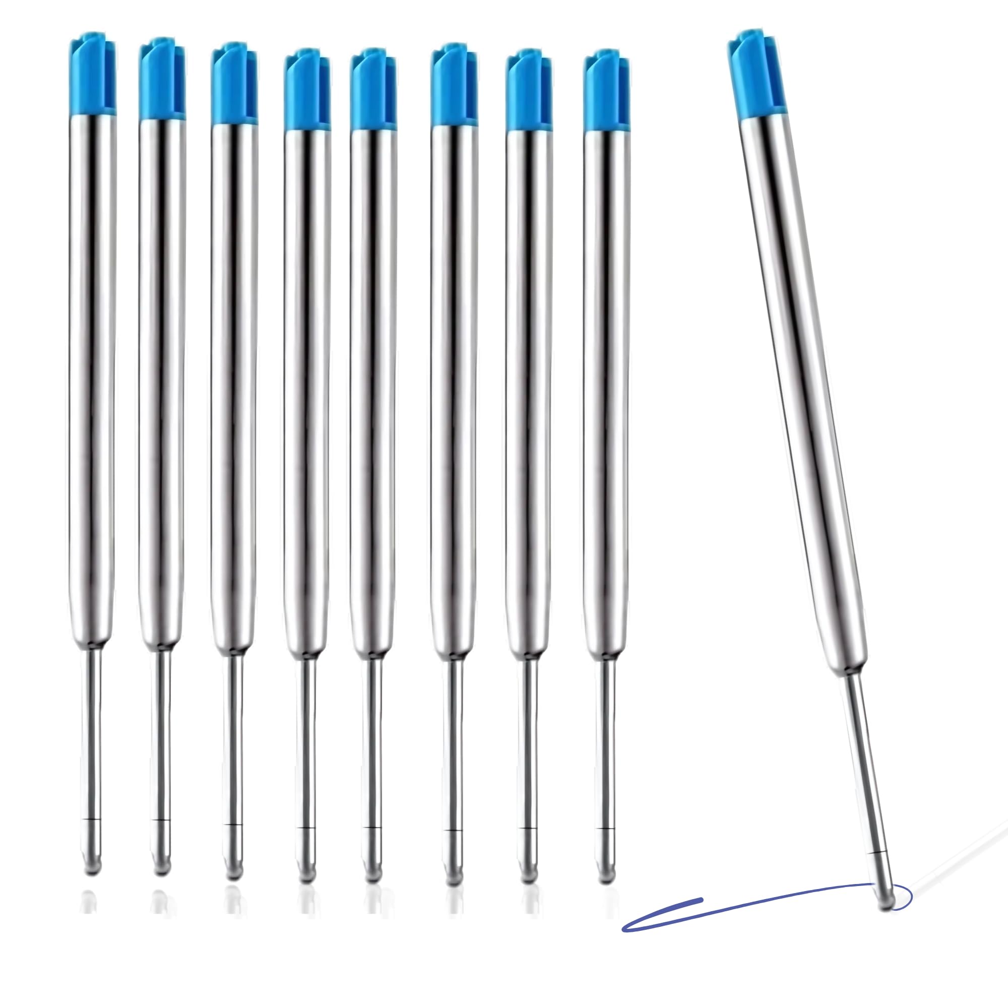 20 x Parker Pen Refills Blue for Ballpoint Pens, 9.9cm Long Blue Pen Refills Compatible with Parker Ballpoint Pens, Medium Size 0.7 Nib (20)