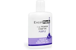 ExcelMark Premium Self-Inking Stamp Refill Ink - 1 oz. (Purple)