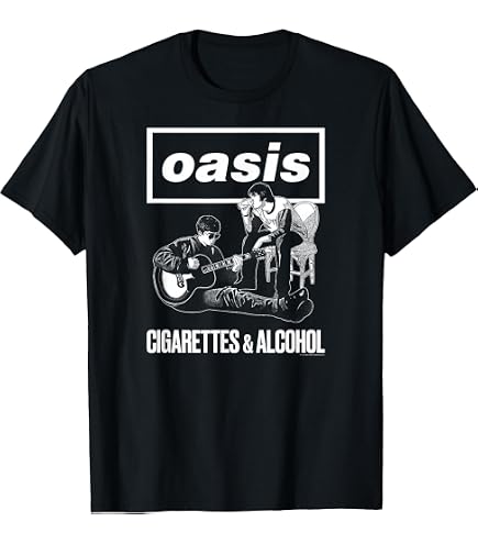 Amazon.com: Oasis – Definitely Maybe Illustration T-Shirt