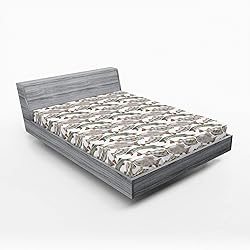 Ambesonne Fishes Fitted Sheet, Watercolor Common