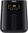Philips Kitchen Appliances Essential Compact 1.8lb/4.1L Capacity Digital Airfryer with Rapid Air Technology, Easy Clean Basket, Black- HD9252/91