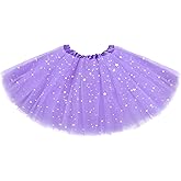 Tutu for Girls Stars Sequins Princess Ballet Dress Tulle Skirt for Girls 4-12 Years 3 Layered