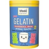 Made By Nature Gelatin - Unflavored, 235 Bloom, Professional Grade, Beef, for Healthy Gummies, Marshmallows, Desserts, Soups, Facemasks, Skin Care