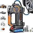 Tire Inflator Portable Air Compressor - Air Compressor for Car Tires 160 PSI, Rechargeable 21V Battery Powered Air Pump, Smart Tire Pump with Pressure Gauge, for SUV, Car, Motorcycle, Ball (black)