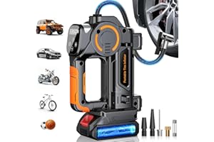 ZOPOM Tire Inflator Portable Air Compressor - Rechargeable 21V Battery Powered Air Pump, Digital Cordless Car Pump 160 PSI Automatic 4+N Smart Mode & Gauge Screen, Handheld Tire Pump for SUV Car Bike Ball
