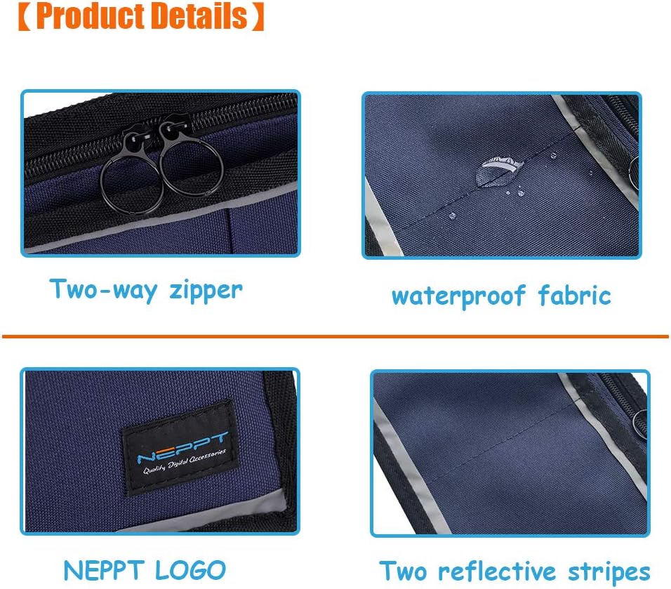 Walker Bag Wheelchair Electric Scooter Bag Travel Carry Bag Pouch Armrest Side Organizer Mesh Storage Cover - Fits Most Bed Rail, Scooters, Walker, Power & Manual Electric Wheelchair (Dark Blue): Health & Personal Care
