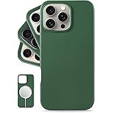 LONLI Classic - for iPhone 16 Pro Max Leather Case - European Genuine Vele Leather Phone Case - Smoothen and Soften Over Time - [Compatible with Magsafe] - Green