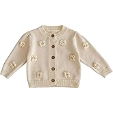 HOOLCHEAN Baby Girls 3D Flowers Cotton Cardigan Sweater