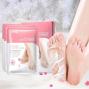 Fussmaske 3 Paar Jvr Milchsaure Fusspeeling Maske Feuchtigkeitsspendende Fussmaske Hornhaut Socken Naturlich Sanft Fusspflege Zur Entfernung Von Hornhaut Repariert Raue Fersen Amazon De Beauty