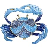 YU FENG Crab Jewelry Trinket Boxes Hinged Animal Jeweled Trinket Box Decorative Crab Collectible Figurine