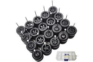 XYELKW 1/64 Wheels and Tires Set, 10-Pack 1 64 Scale Wheels with 10 for 1/64 Diecast Cars Upgraded and Modified Rubber Tires(Diameter 0.43in/11mm) (Black)