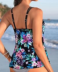 Womens Flowy Tankini Tops Only - Modest Bathing